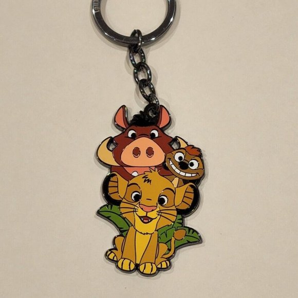Loungefly Disney The Lion King Simba Pumbaa Timon Trio Keychain NEW - Picture 1 of 12